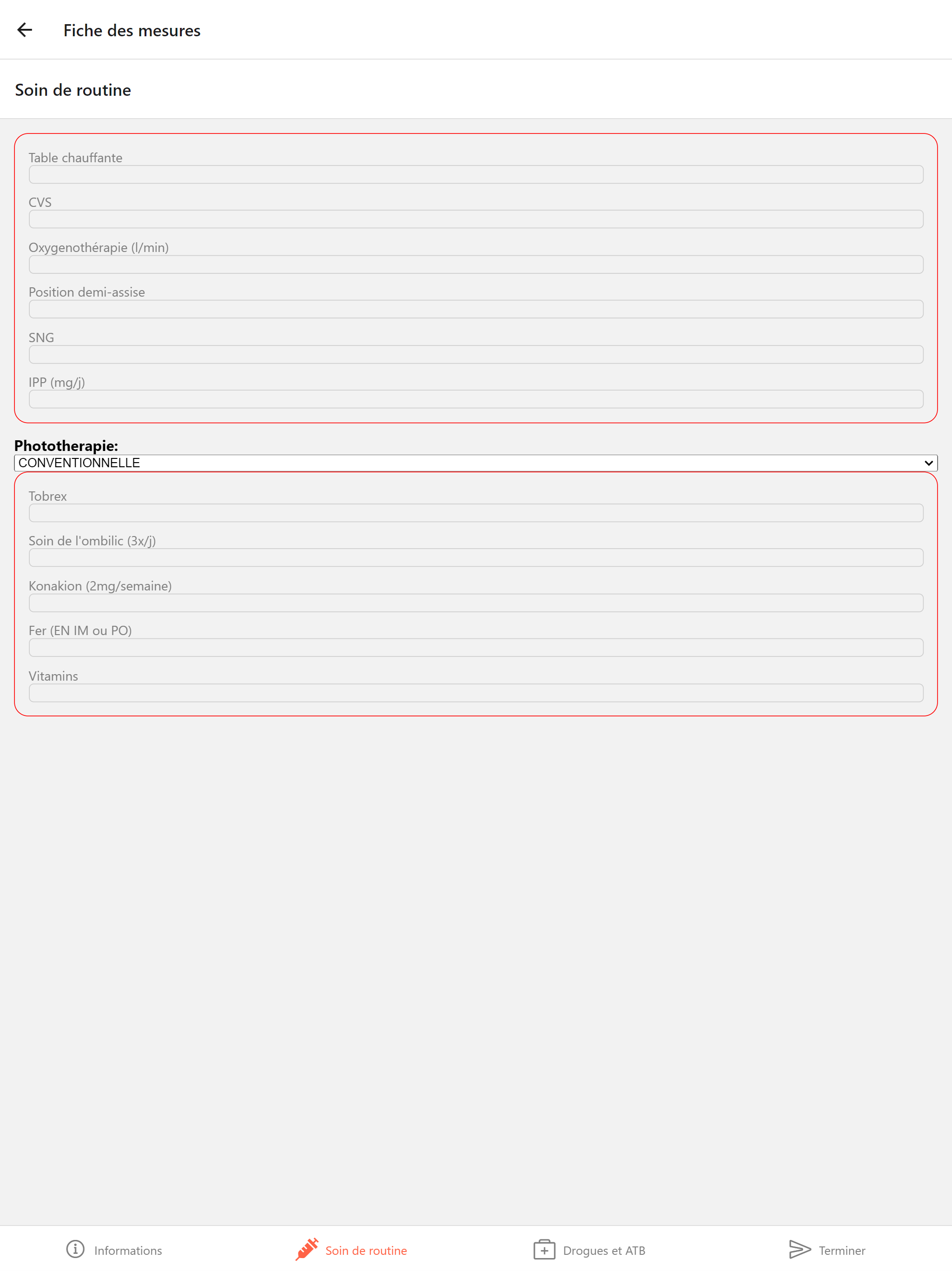 Fiche des mesure part II