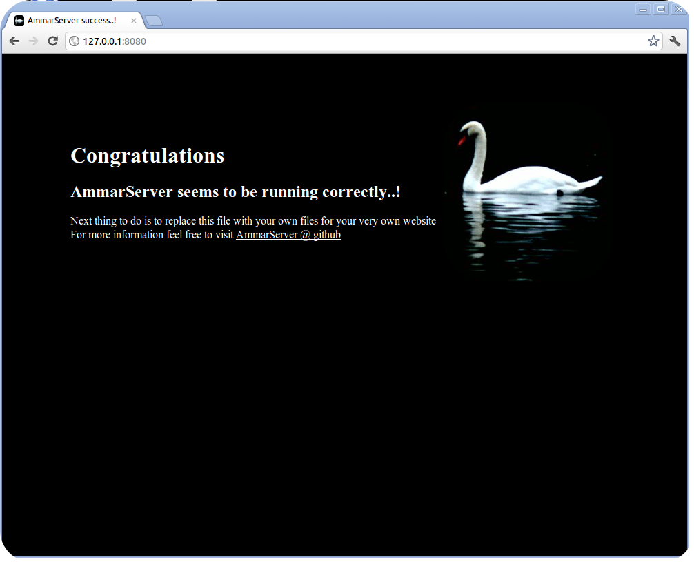 AmmarServer default page viewed on a browser