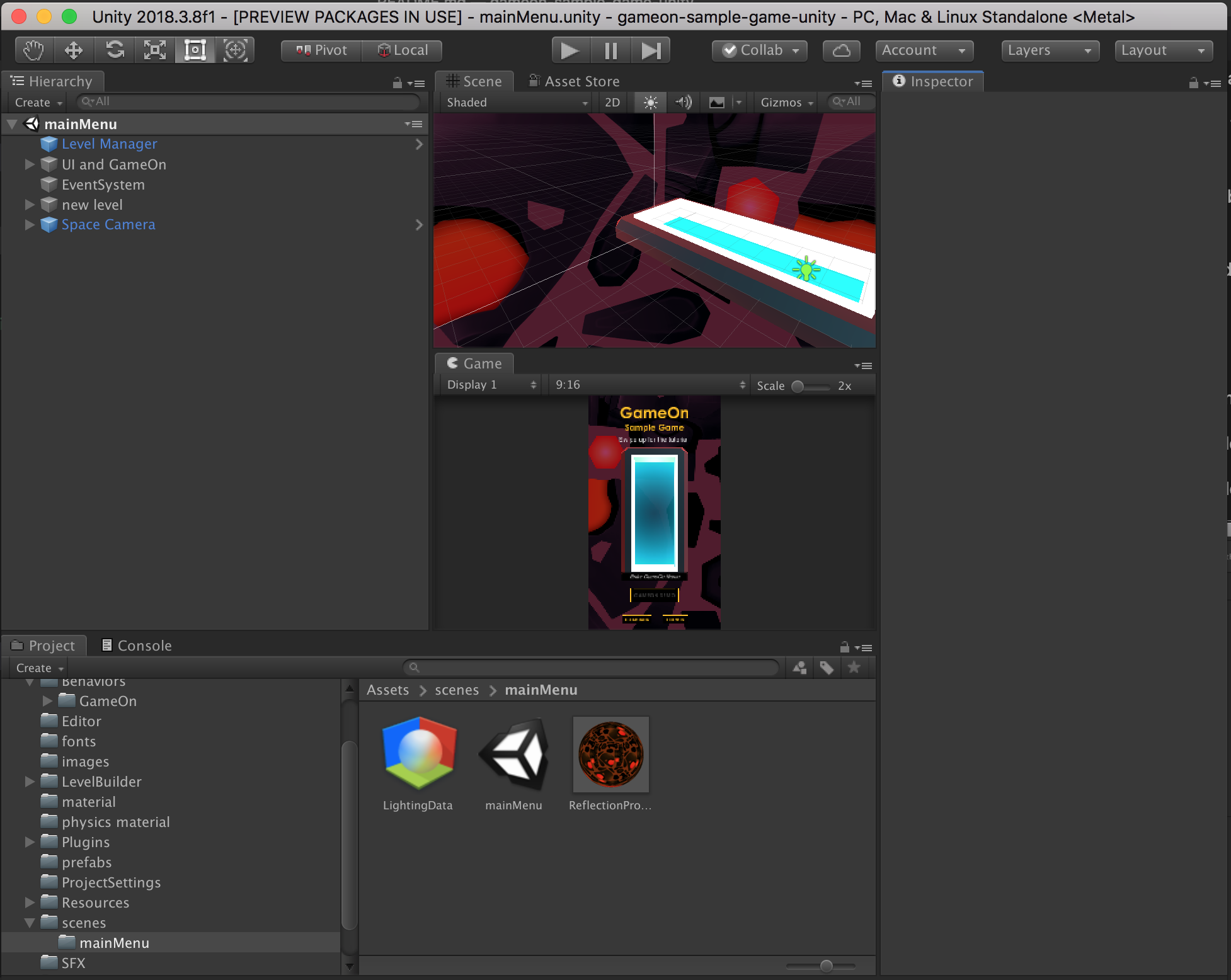 .github/images/gameon-unity-sample-game-mainMenu-scene-selection.png