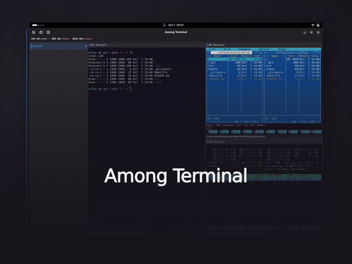Among Terminal in action