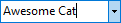 A text field with "Awesome Cat" filled in