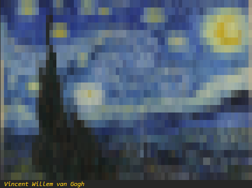 van Gogh's Starry Night drawn in the terminal