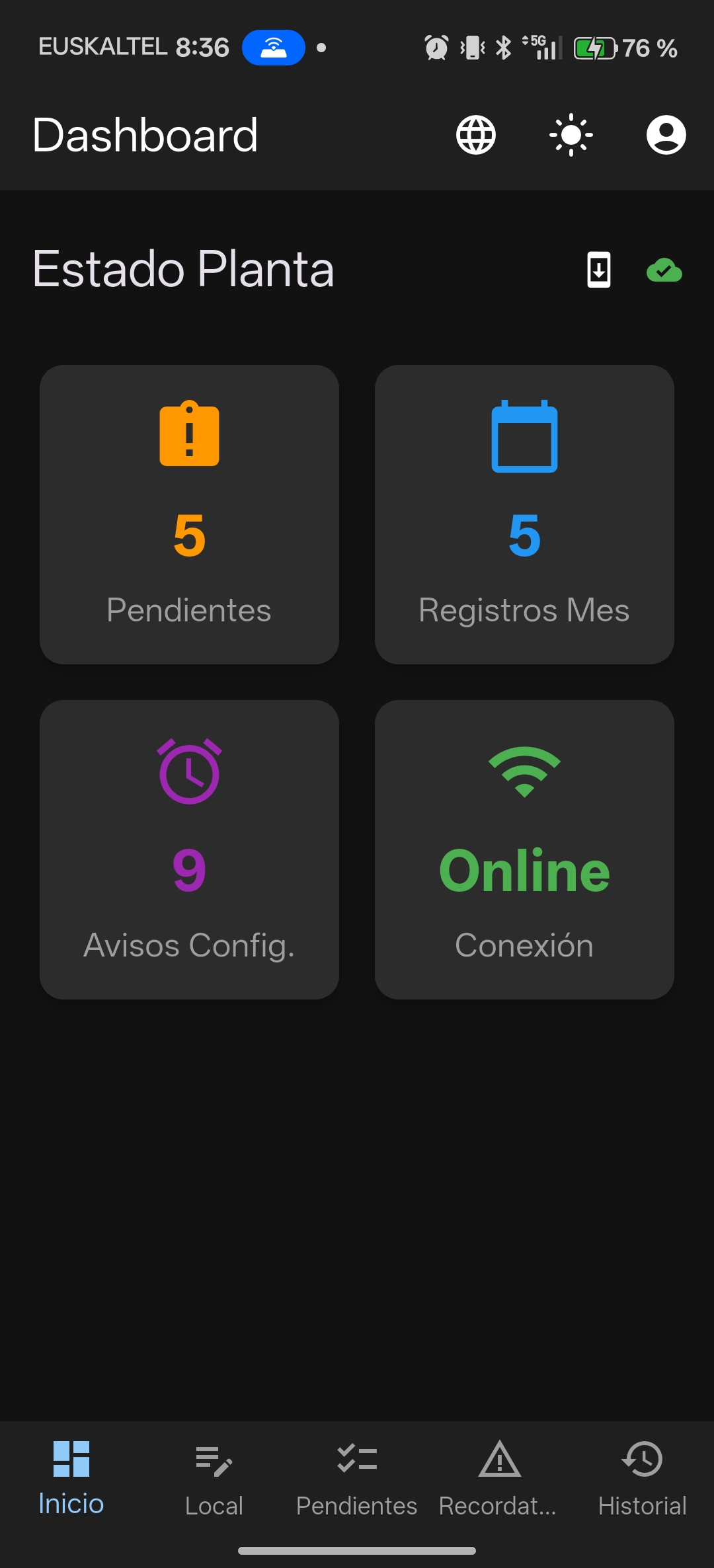 Dashboard App Móvil
