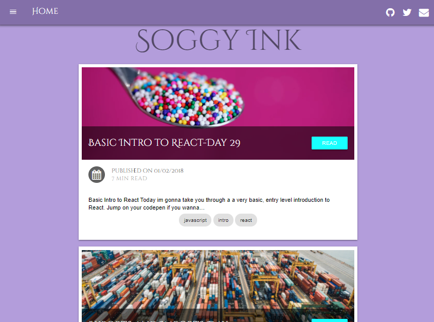 Soggy Ink web app screenshot