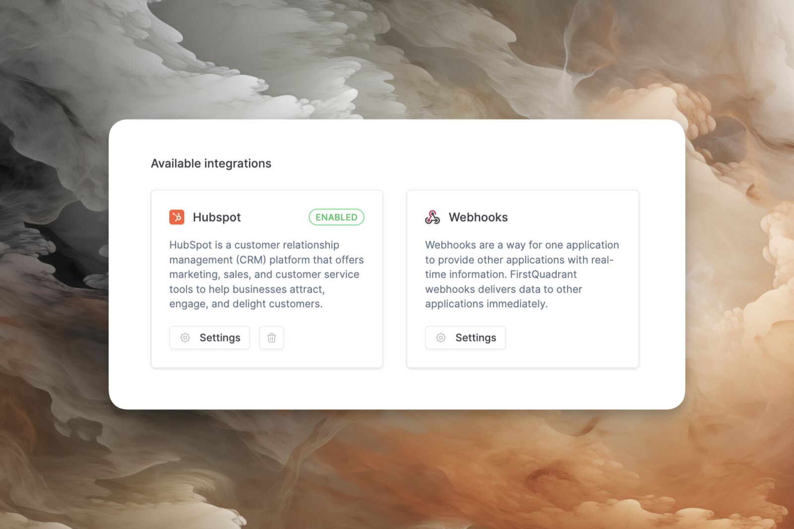HubSpot and webhook integrations