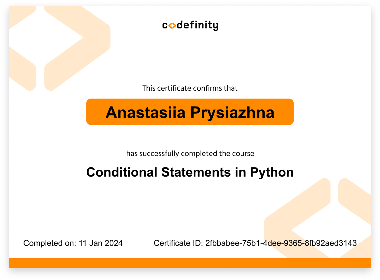 certificate