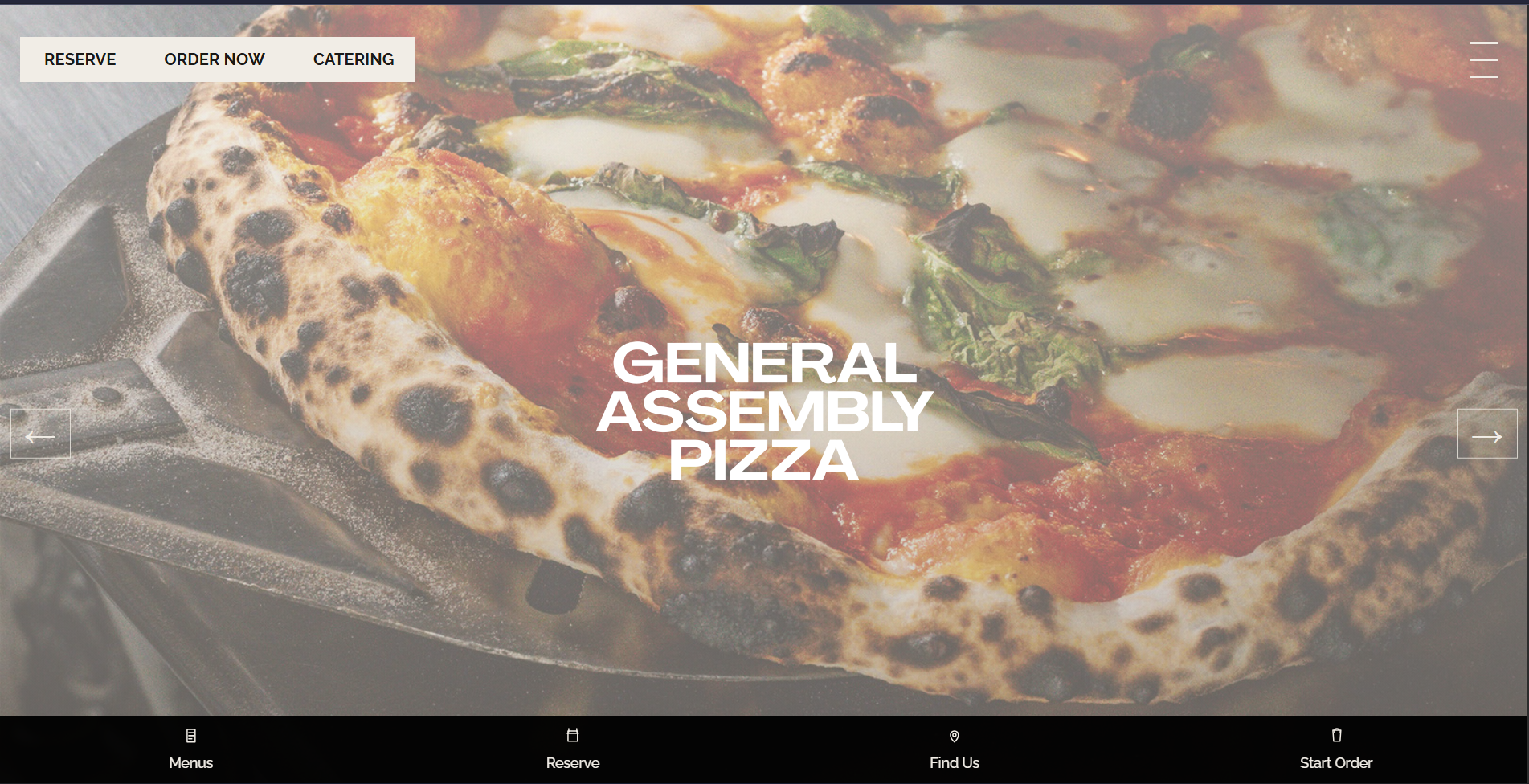 Example pizza website generated through ATLAS