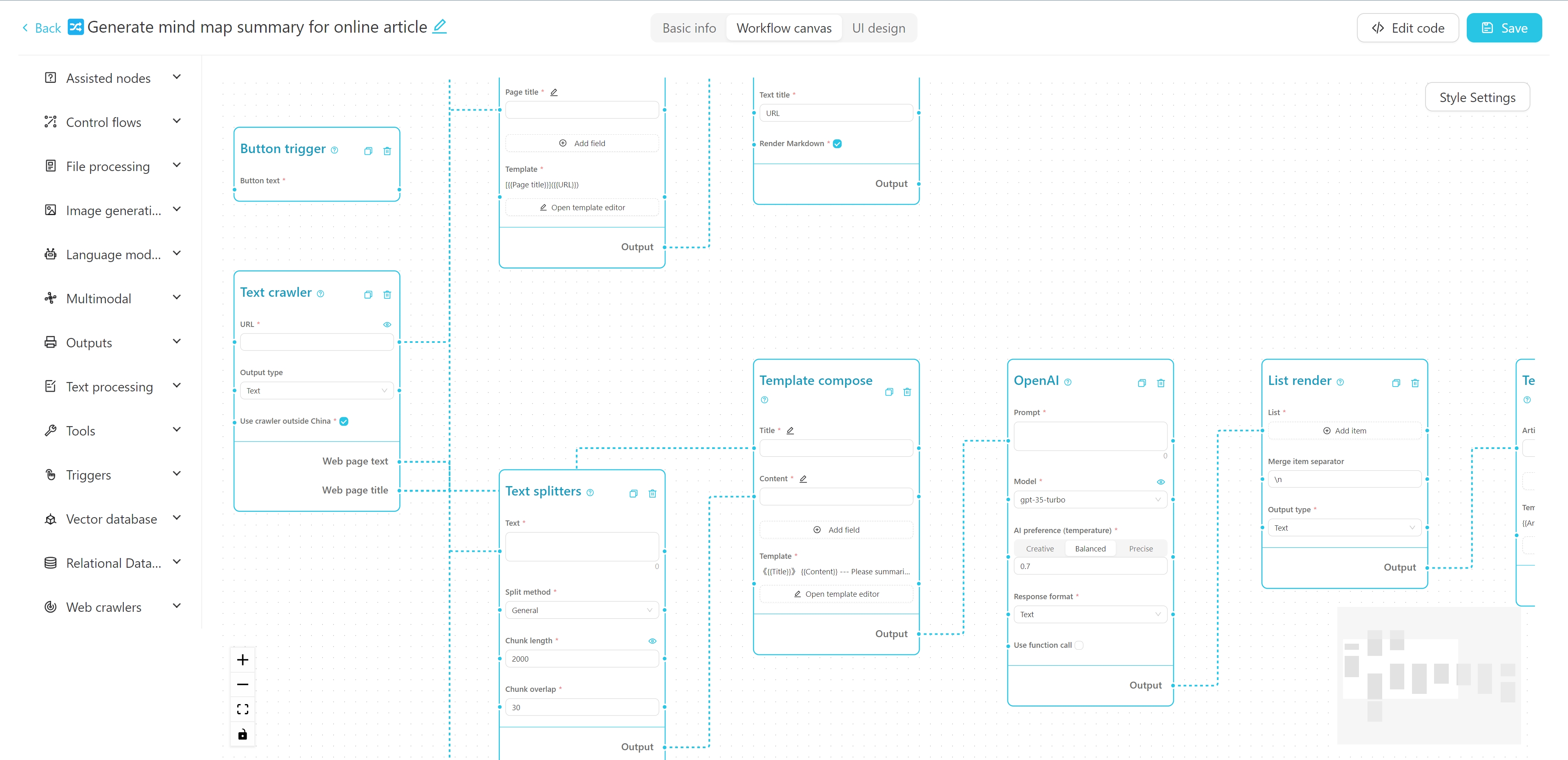 Workflow Editor Interface