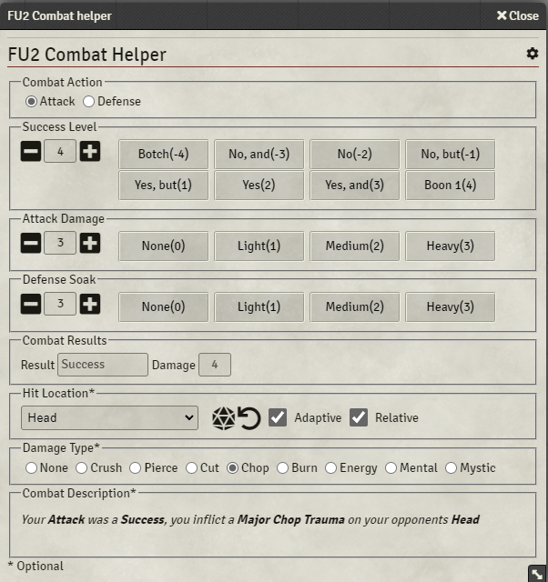 FU v2 Combat Helper