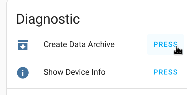 Press Create Data Archive button