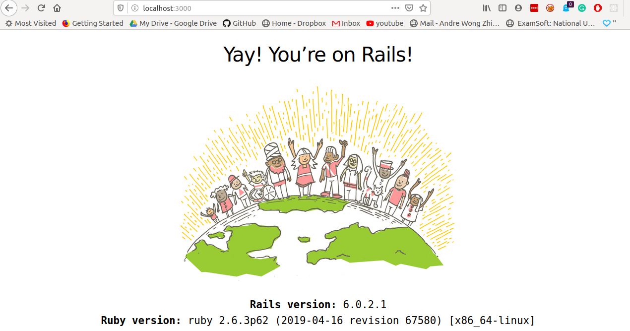 Rails startup Page