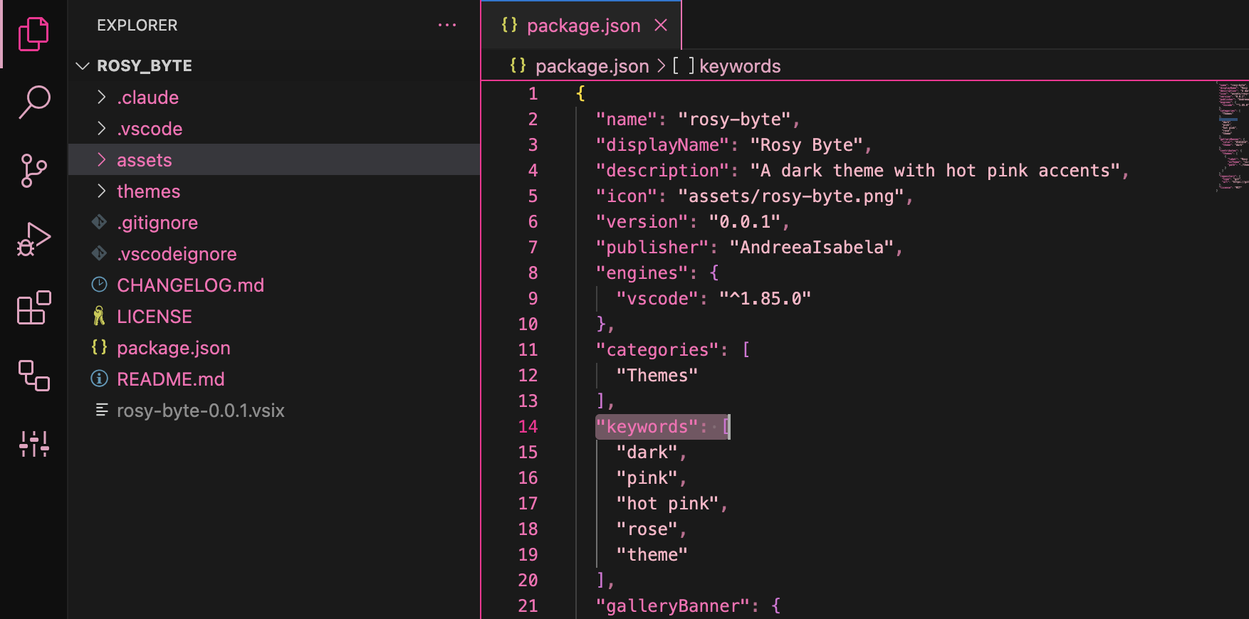 Rosy Byte Theme Preview