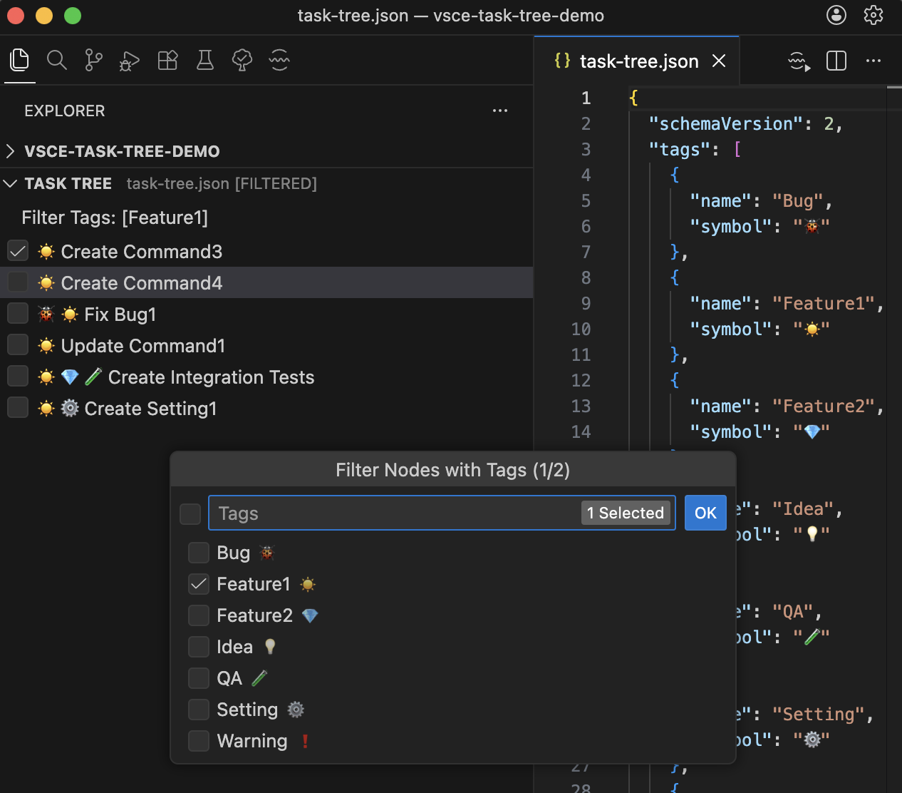 Filter with tags