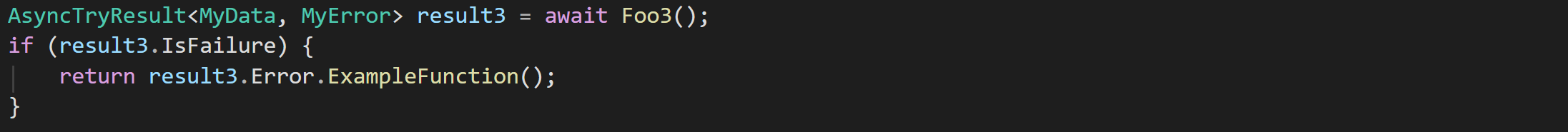 An example of the concise error handling that is possible using the AsyncTryResult type.