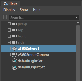Maya Outliner View