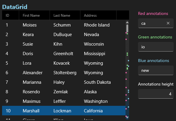 ScrollBar Extensions Annotations Screenshot