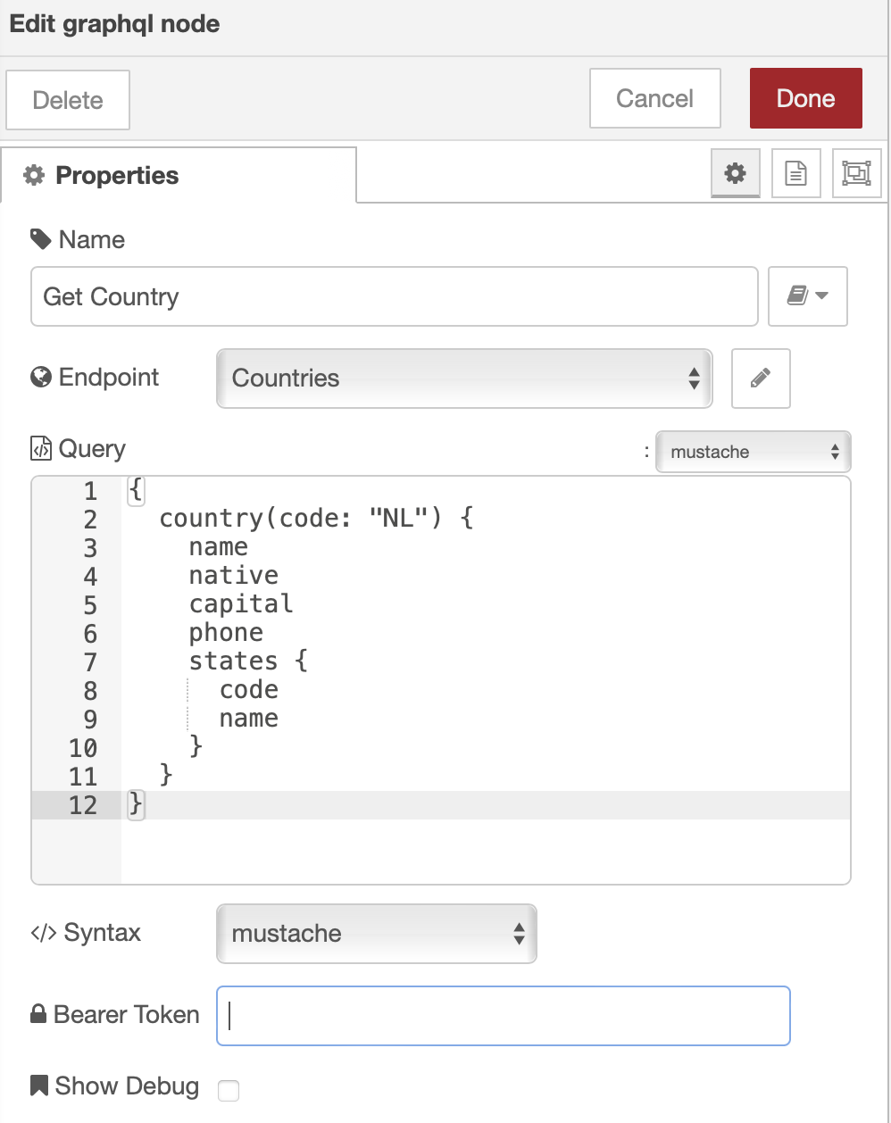 node-red-contrib-graphql-silvertrek (node) - Node-RED