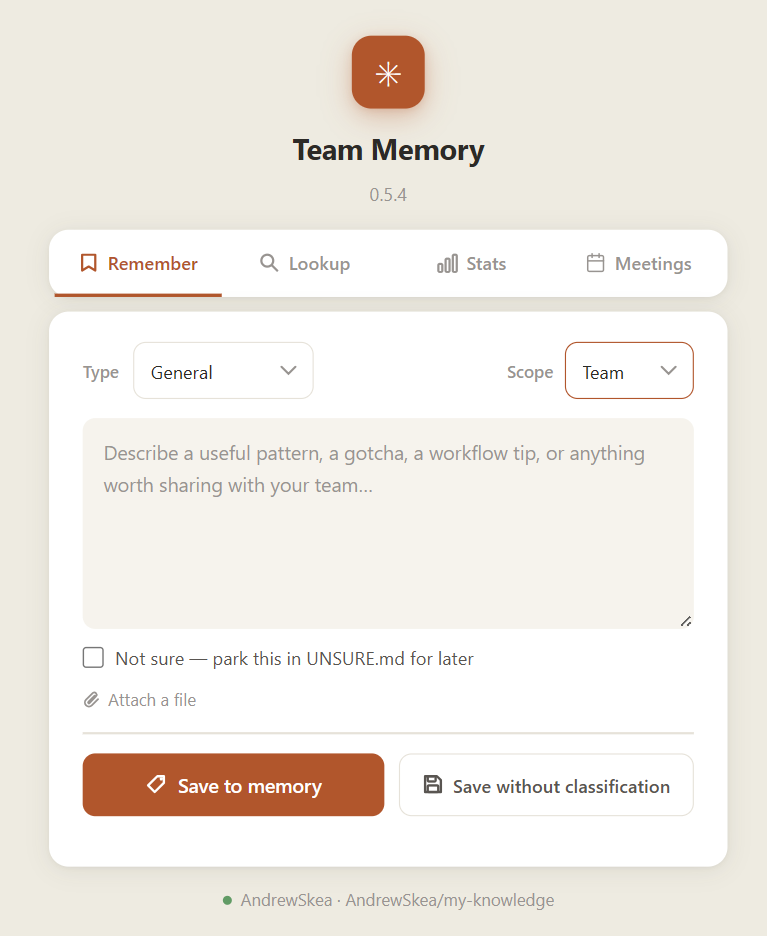 team-memory web UI