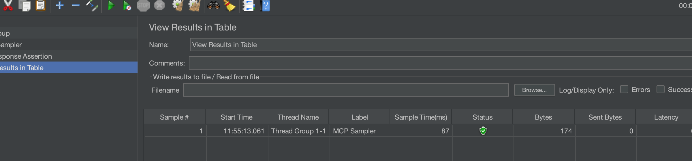 STDIO result example