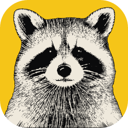 AI Remove icon: an engraved raccoon