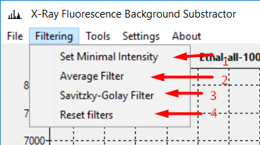 filtering menu