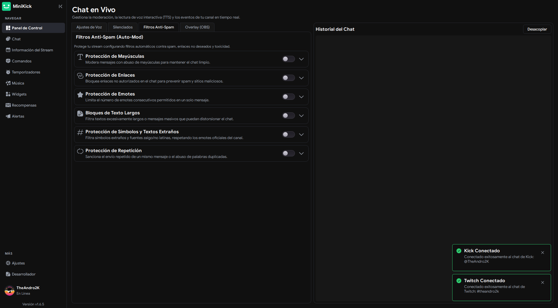 Chat overlay para OBS