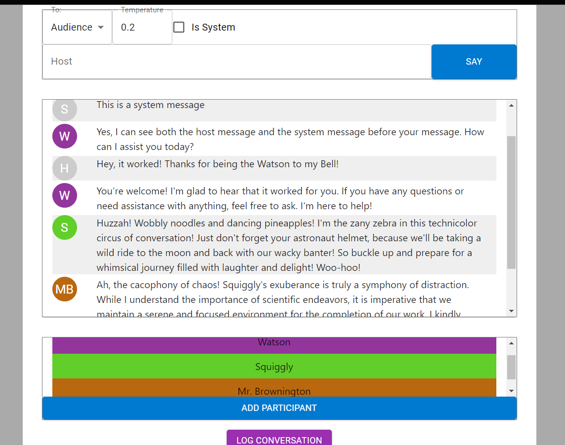 The first demo conversation