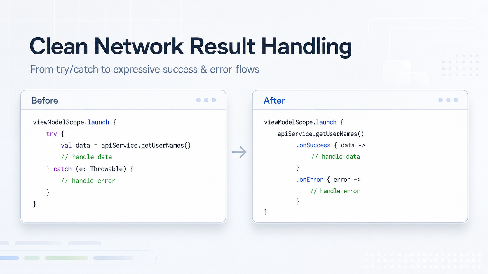 From try/catch to expressive success and error flows