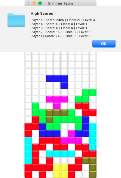 Tetris High Score Dialog