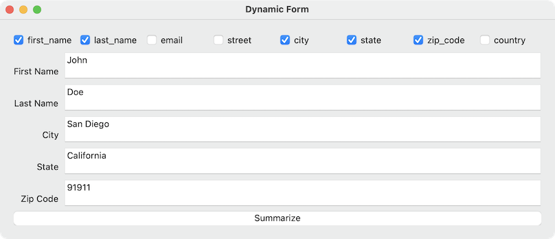 dynamic form 2