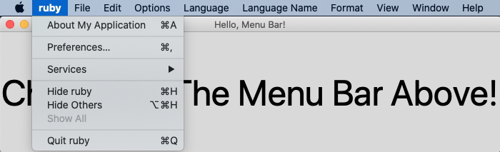 glimmer dsl tk screenshot sample hello menu-bar