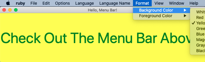 glimmer dsl tk screenshot sample hello menu-bar