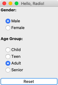 glimmer dsl tk screenshot sample hello radiobutton