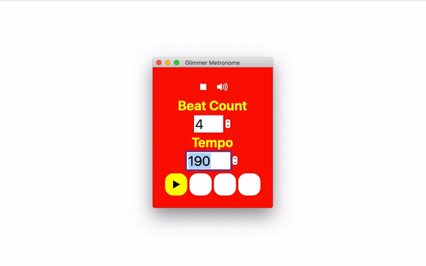 Glimmer Metronome App Screenshot