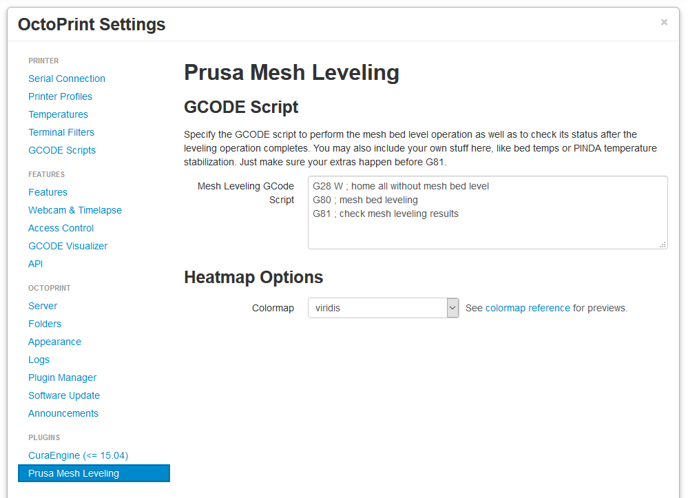 example showing GCode script in settings