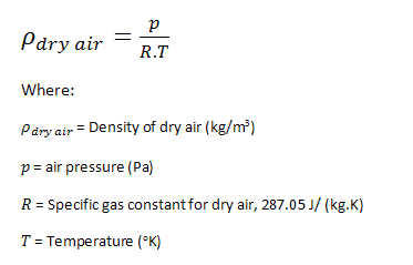 air density formula