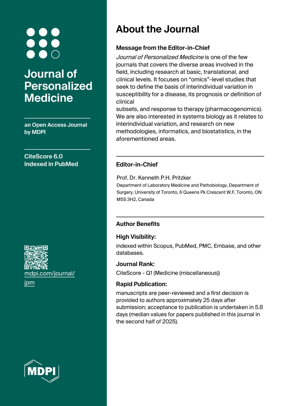 Journal of Personalized Medicine 1