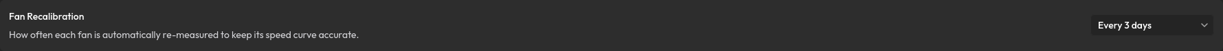 Fan Recalibration setting