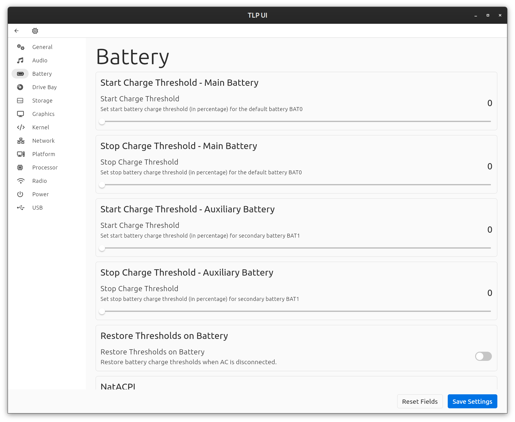 TLP UI battery screenshot