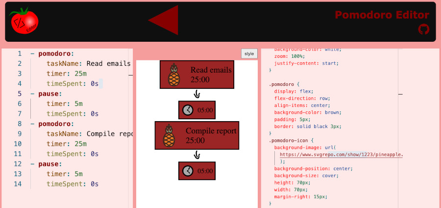 pomodoro timer editor customized