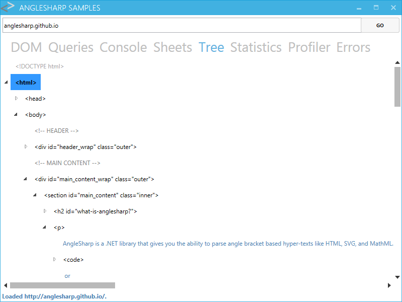 AngleSharp Tree