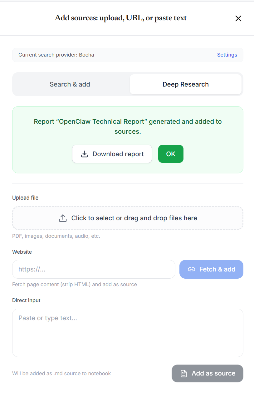 Deep research report