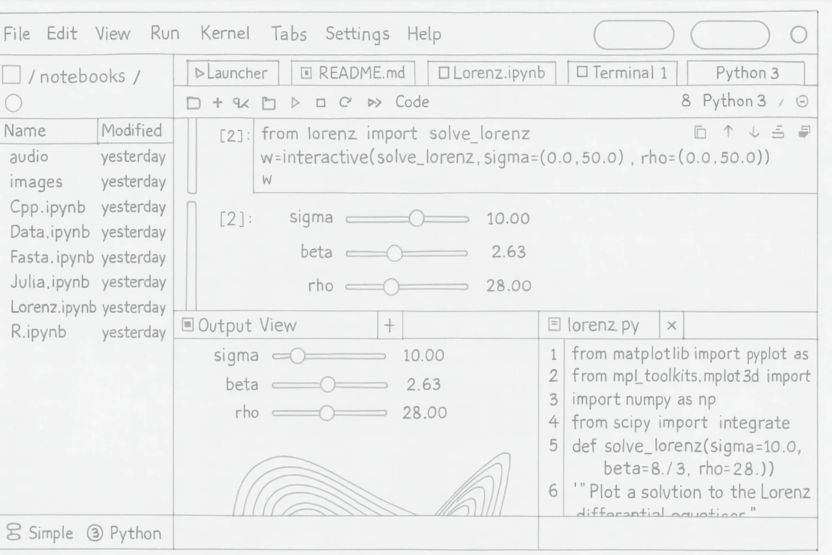Upstream hand-drawn JupyterLab workspace used as a UI restoration reference.
