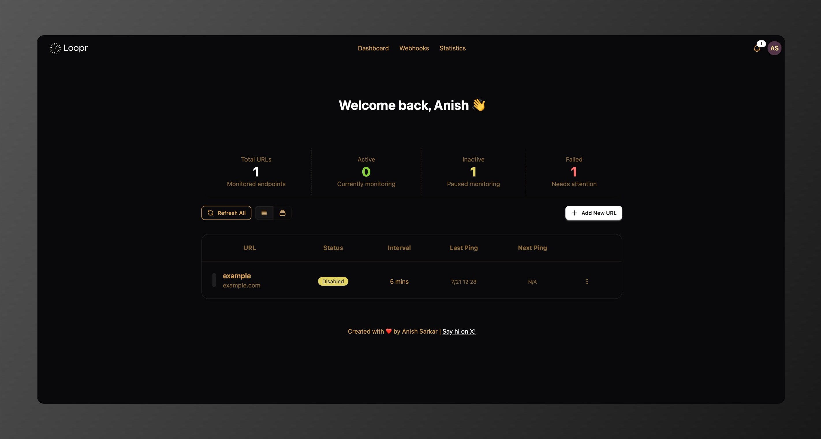 Loopr Dashboard Screenshot 2