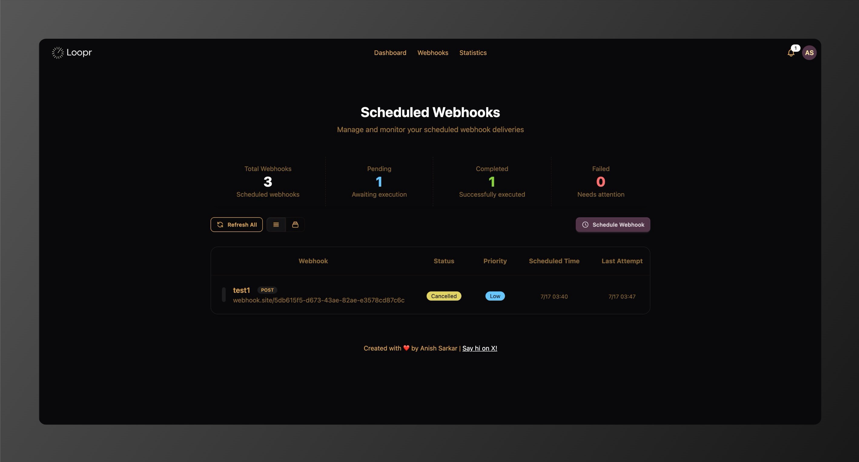 Loopr Dashboard Screenshot 3