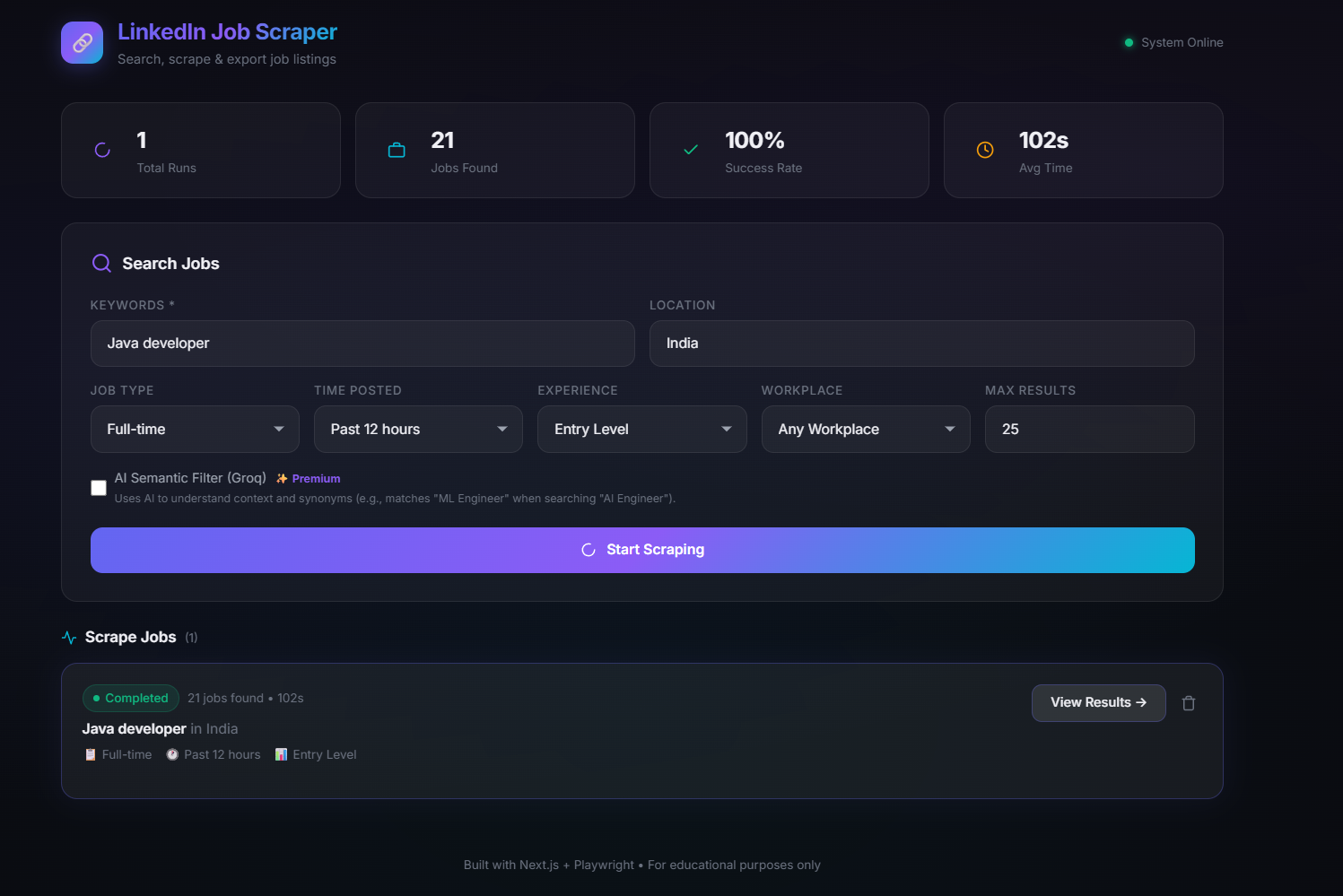 Dashboard UI