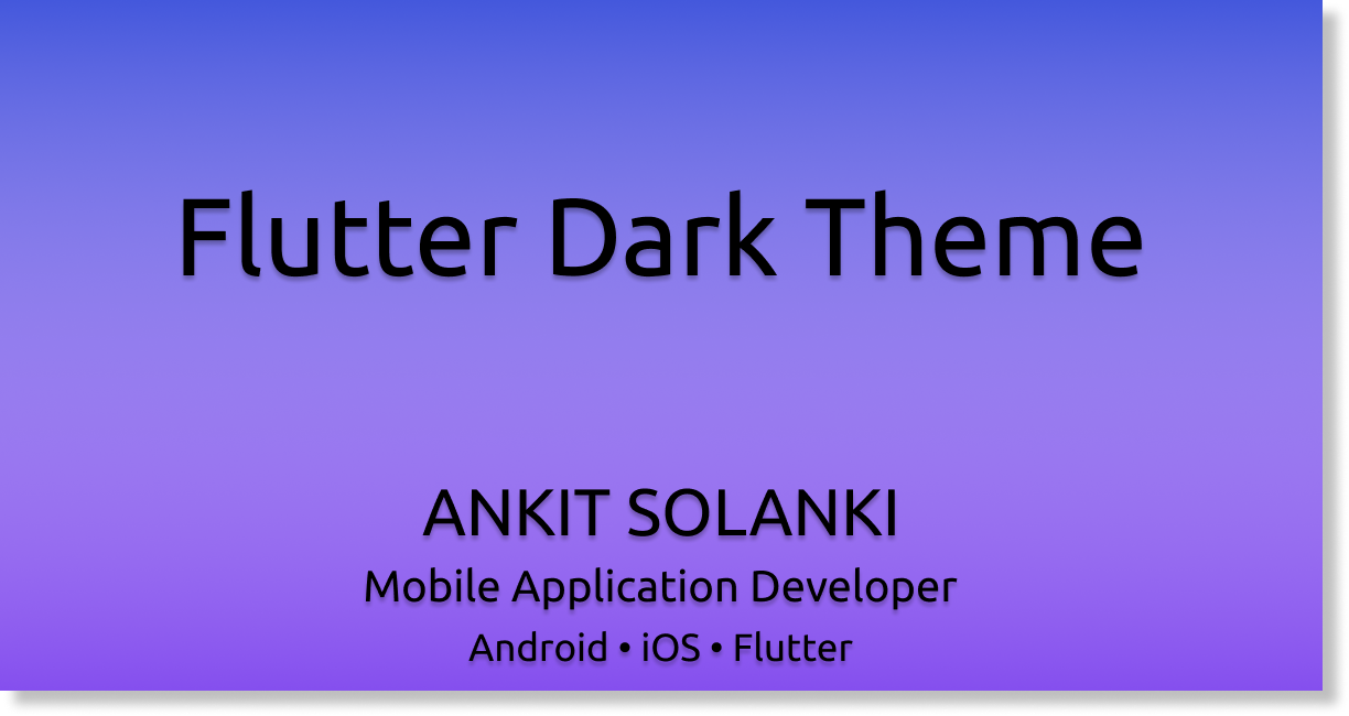 Flutter Dark Theme Demo