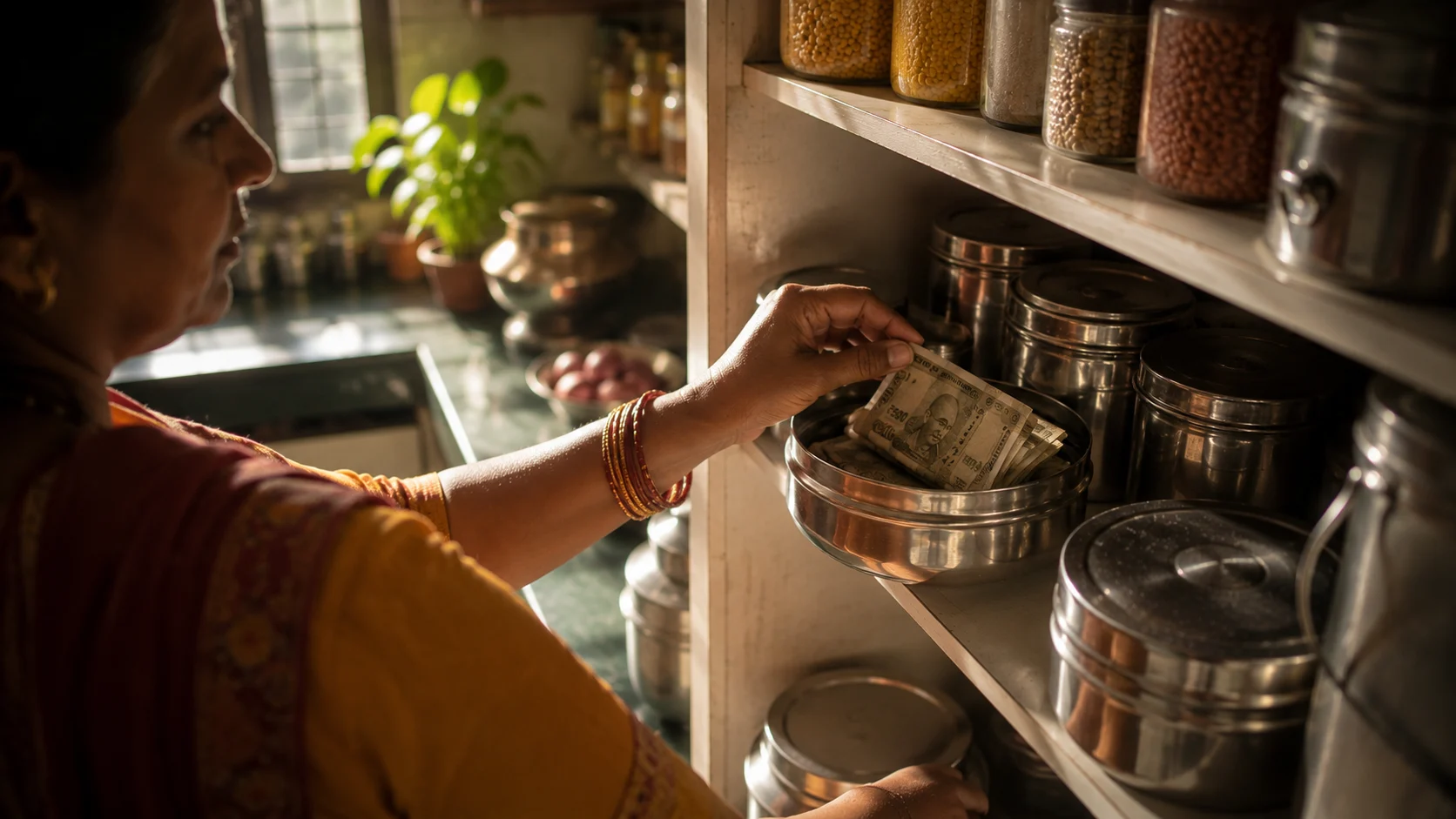 The 500 Notes in the Steel Dibbi Are Not Savings — They Are Proof She Exists
