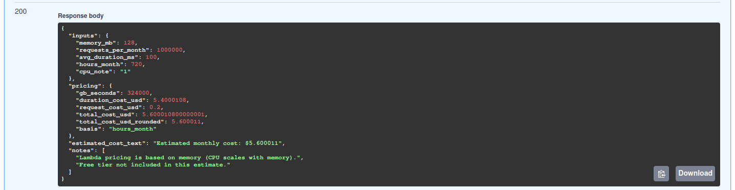 lambda cost