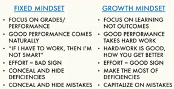 Fixed vs Growth mindset